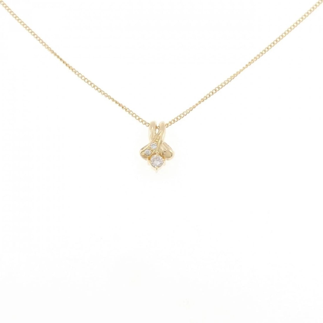 18K YELLOW GOLD DIAMOND NECKLACE: 18K Yellow Gold Diamond Necklace Brand: Unbranded Type/Style: Diamond Necklace Material: 18K Yellow Gold Color: YG Size: Actual Size Pendant length approx. x width approx.: 10.3mmx6.8mm Chain maximum
