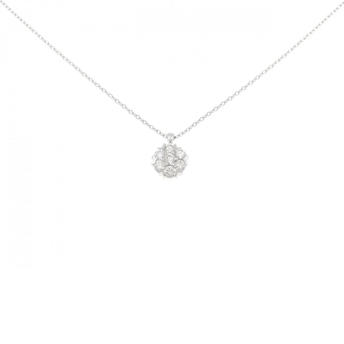 PT900/PT850 FLOWER DIAMOND NECKLACE: PT900/PT850 Flower Diamond Necklace Brand: Unbranded Type/Style: Diamond Necklace Material: PT900/PT850 Color: Size: Actual Size Pendant length approx. x width approx.: 9.3mmx7.1mm Chain maximum