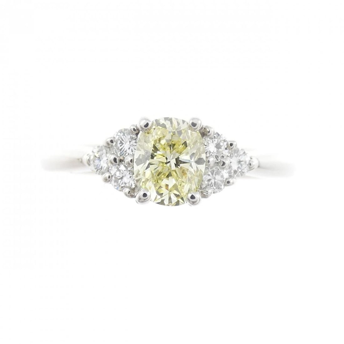 PT950 DIAMOND RING OVAL CUT - 2