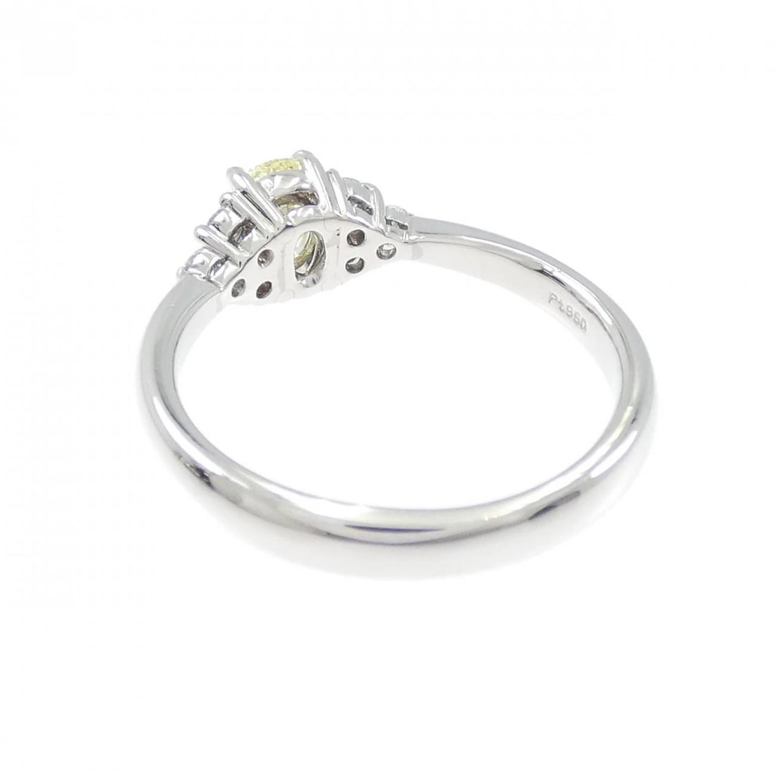 PT950 DIAMOND RING OVAL CUT - 3