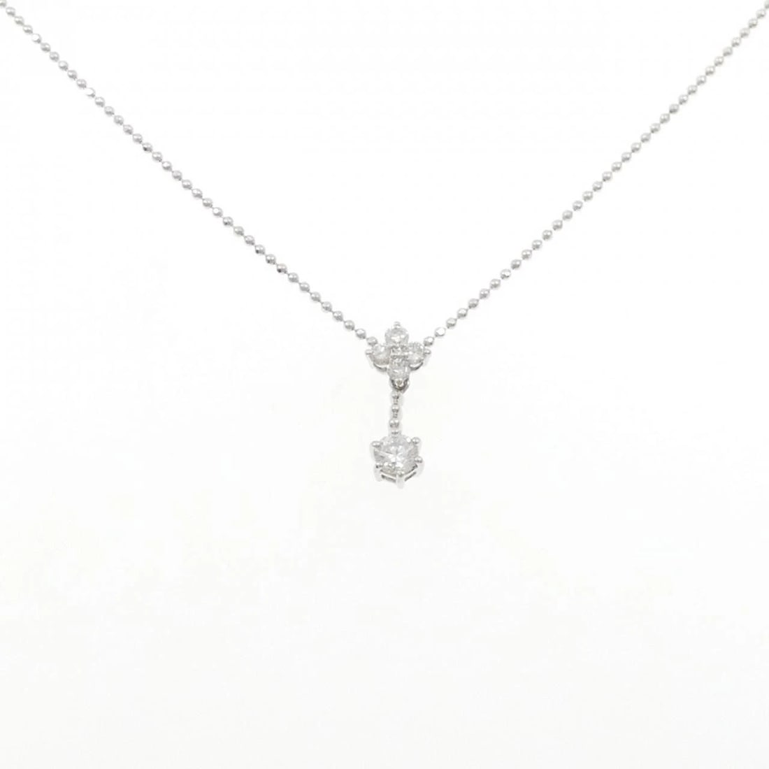PT900/PT850 FLOWER DIAMOND NECKLACE: PT900/PT850 Flower Diamond Necklace Brand: Unbranded Type/Style: Diamond Necklace Material: PT900/PT850 Color: Size: Actual Size Pendant length approx. x width approx.: 16.5mmx6.5mm Chain maximum