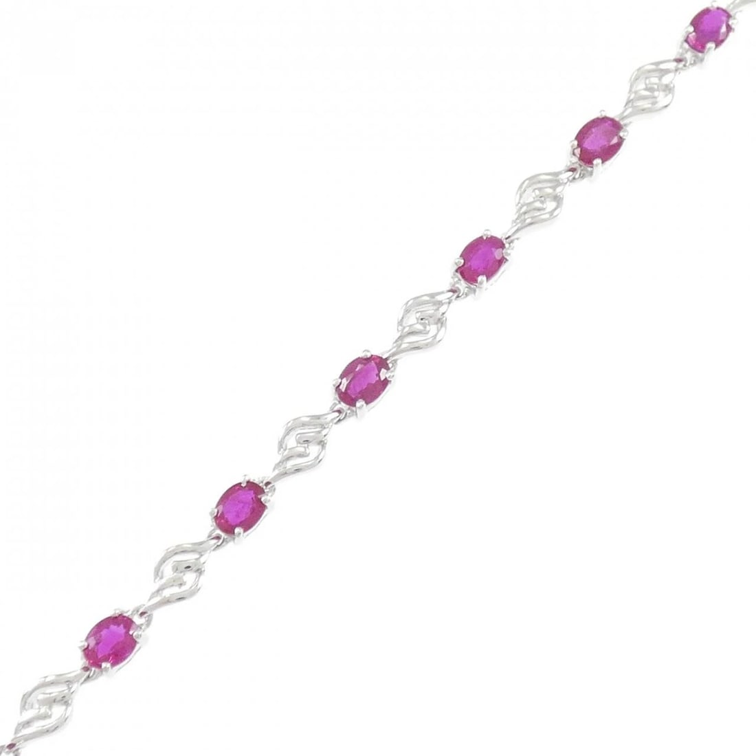 K18WG RUBY BRACELET: K18WG Ruby Bracelet Brand: Unbranded Type/Style: Ruby Bracelet Material: K18WG Main Stone Ruby Color: WG Size: Actual Size Max width approx: 3.7mm Size 18.5cm Accessories: None Accessories