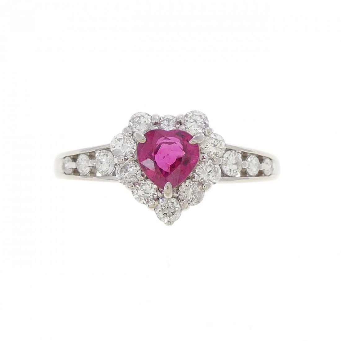 PT900 HEART RUBY RING - 2