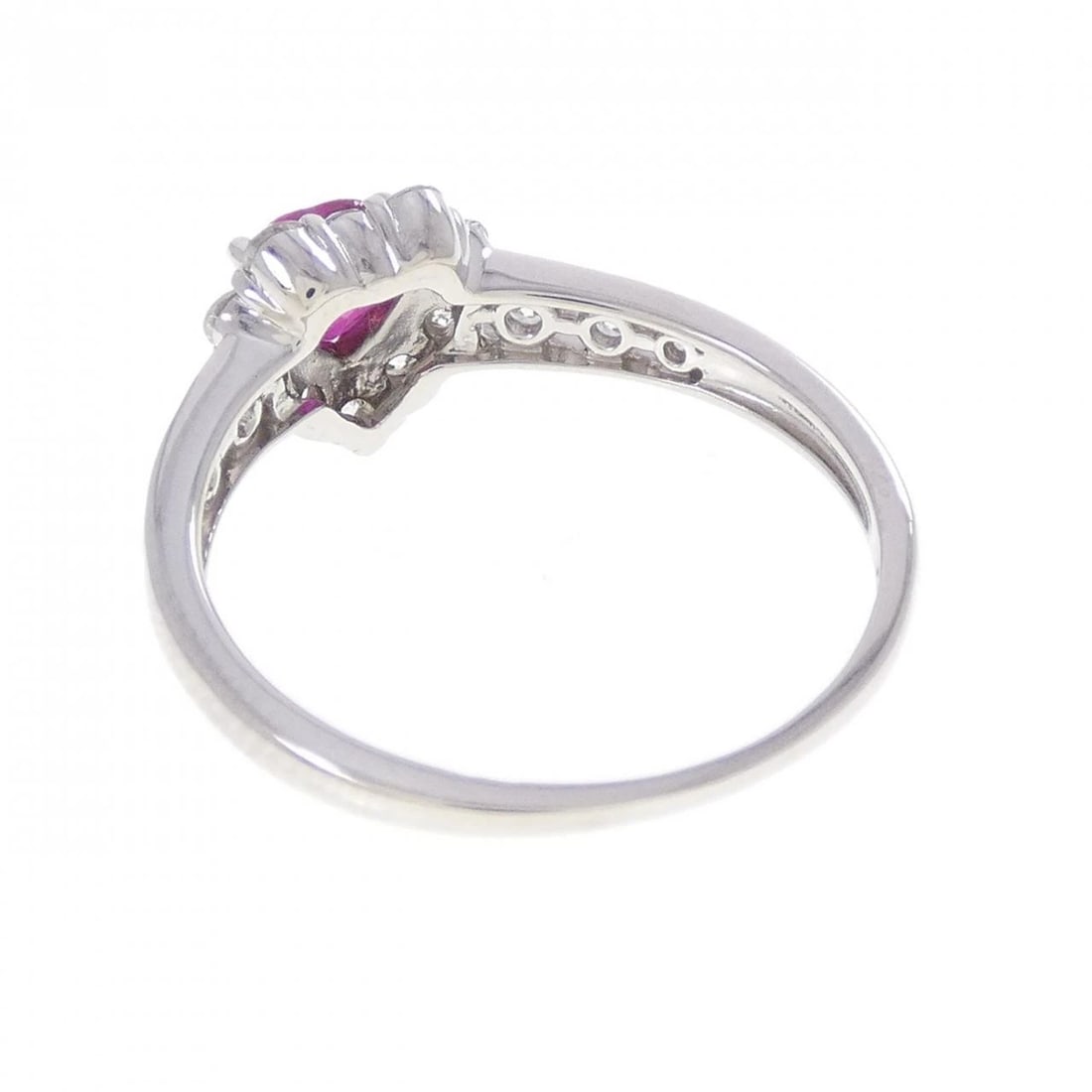 PT900 HEART RUBY RING - 3