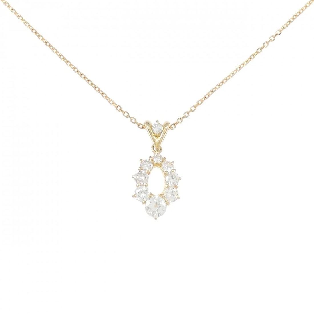 18K YELLOW GOLD DIAMOND NECKLACE: 18K Yellow Gold Diamond Necklace Brand: Unbranded Type/Style: Diamond Necklace Material: Color: YG Size: Actual Size Pendant length approx. x width approx.: 17.2mmx8.2mm Chain maximum width approx.: