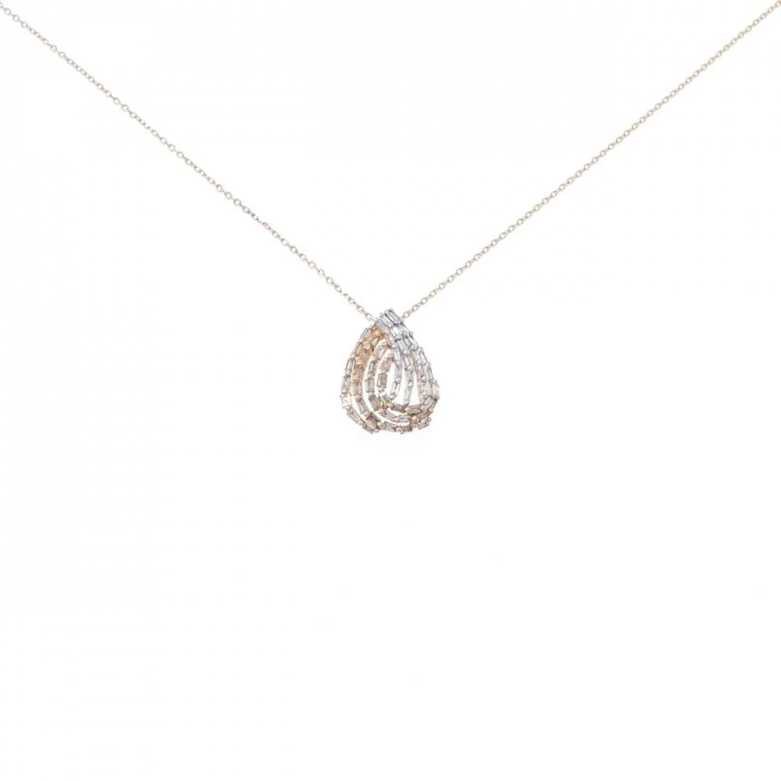 K18PG/K18WG DIAMOND NECKLACE: K18PG/K18WG Diamond Necklace Brand: Unbranded Type/Style: Diamond Necklace Material: Color: PG WG Size: Actual Size Pendant length approx. x width approx.: 15.6mmx11.6mm Chain maximum width approx.:
