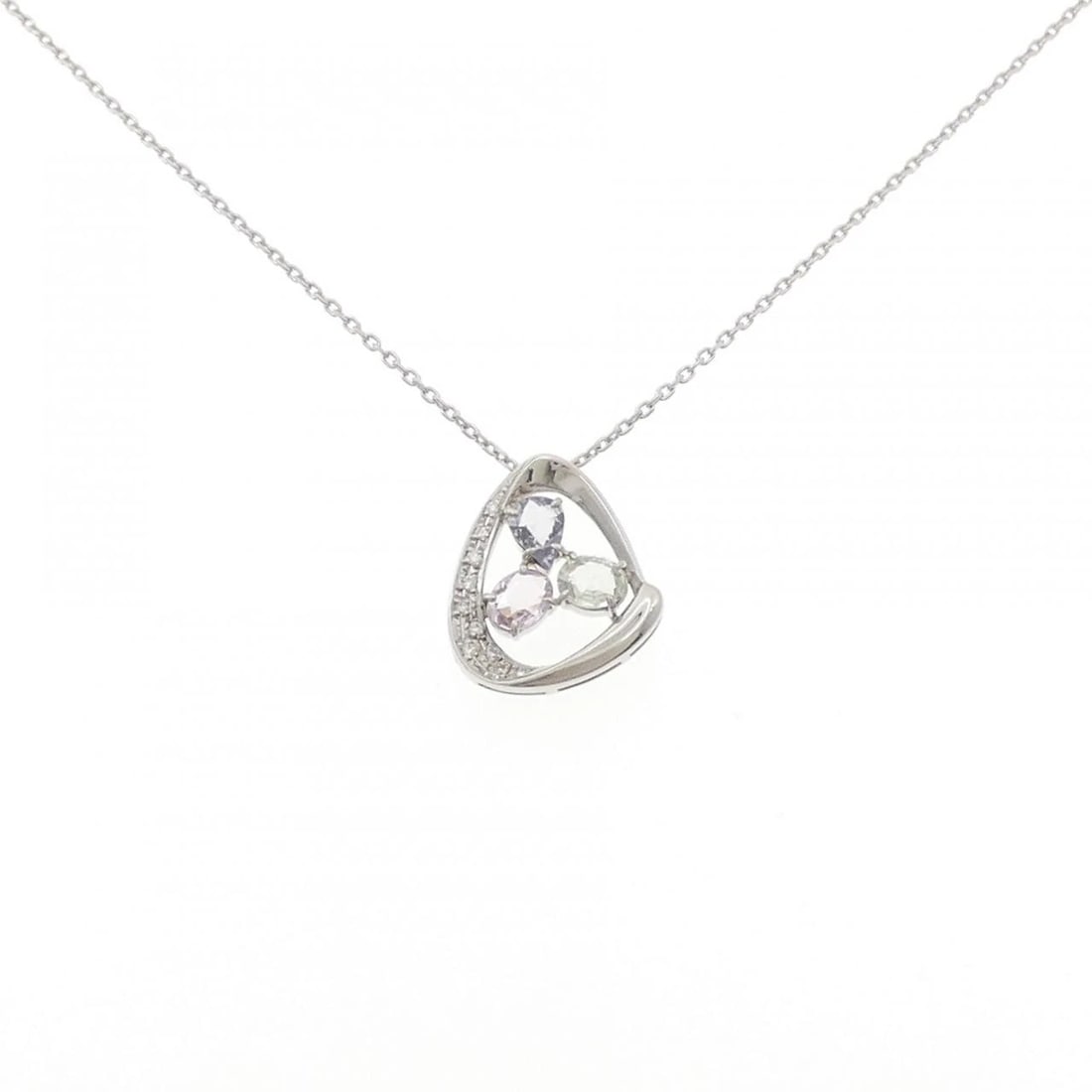 PT900/PT850 SAPPHIRE NECKLACE: PT900/PT850 Sapphire Necklace Brand: Unbranded Type/Style: Sapphire Necklace Material: Color: Size: Actual Size Pendant length approx. x width approx.: 21.8mmx18.9mm Chain maximum width approx.: