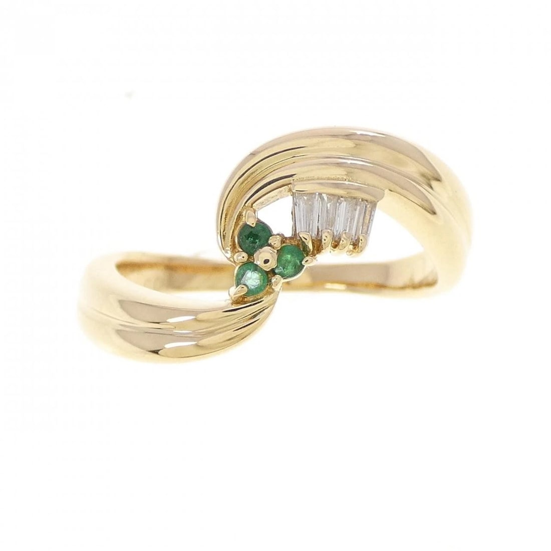 K18YG EMERALD RING - 2