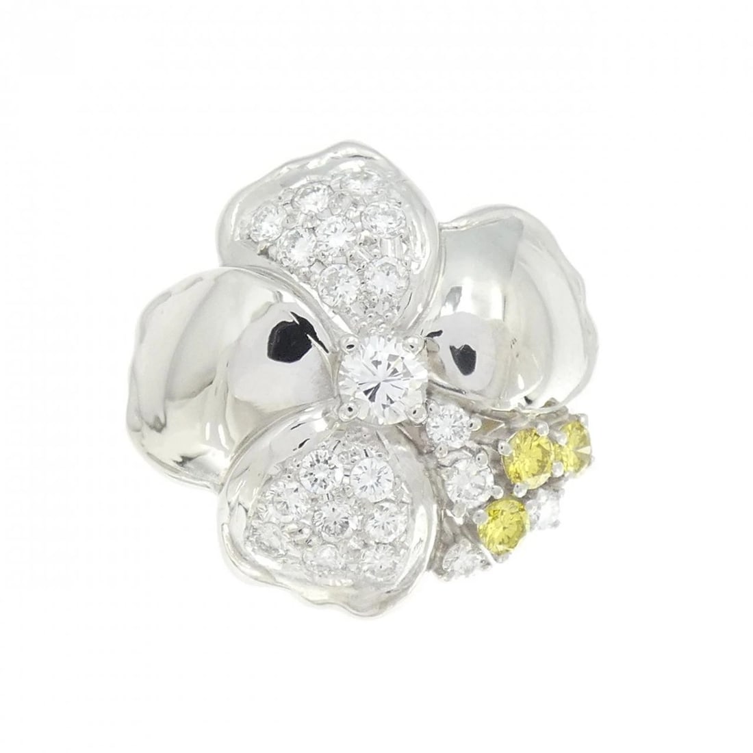 PT900 FLOWER DIAMOND RING - 2