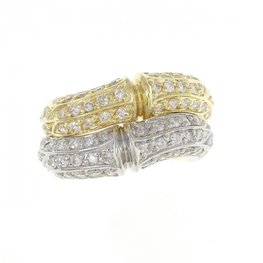 K18YG/PT DIAMOND RING - 2