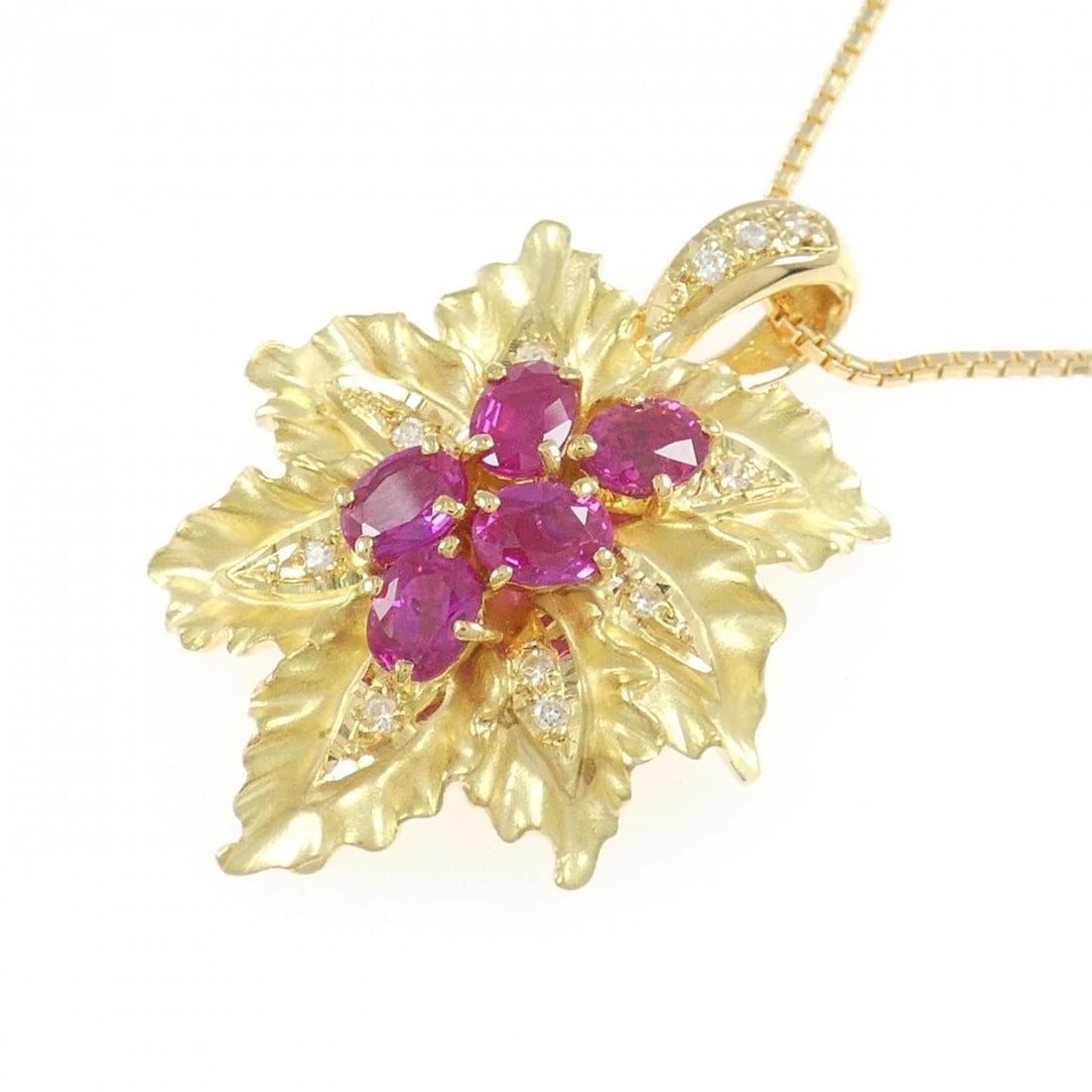 18K YELLOW GOLD RUBY NECKLACE - 3