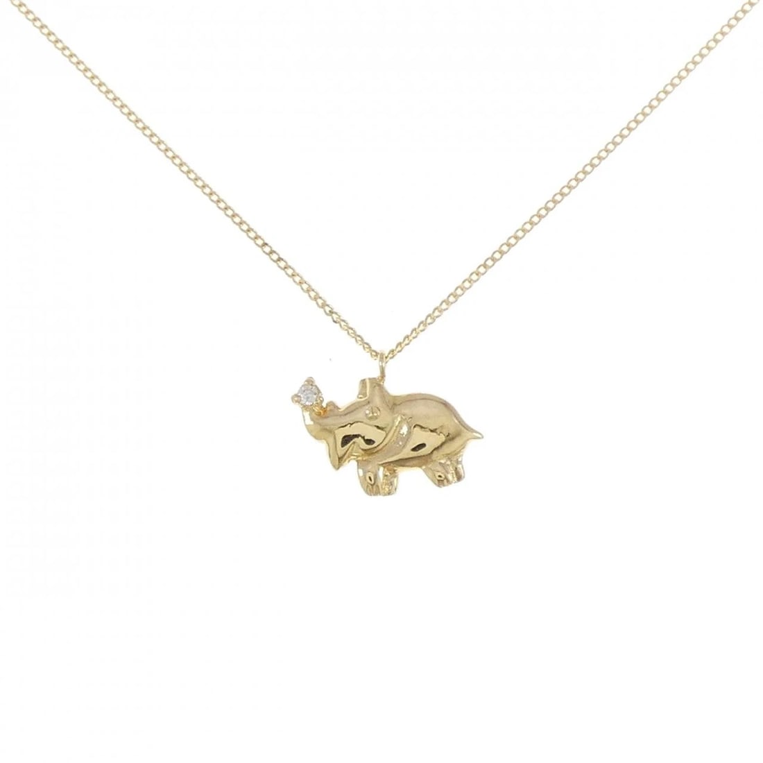 K18YG DIAMOND NECKLACE: K18YG Diamond Necklace Brand: Unbranded Type/Style: Diamond Necklace Material: Color: YG Size: Actual Size Pendant length approx. x width approx.: 9.0mmx14.3mm Chain maximum width approx.: 0.8mm Size