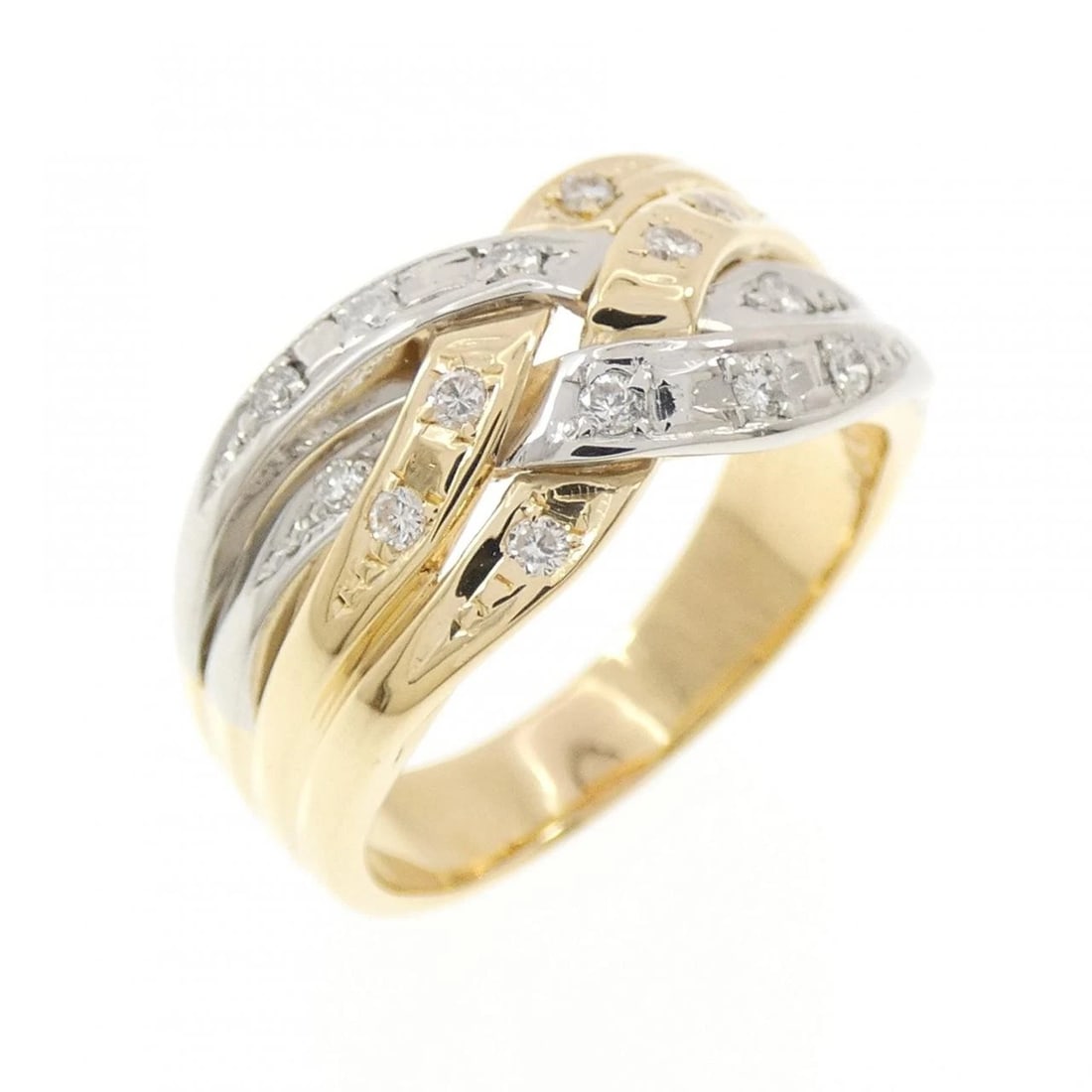 K18YG/PT900 DIAMOND RING: K18YG/PT900 Diamond Ring Brand: Unbranded Type/Style: Diamond Ring Material: Color: YG Size: US6 1/4 Accessories: None Accessories Notice: When purchasing pre-owned goods, please refer to