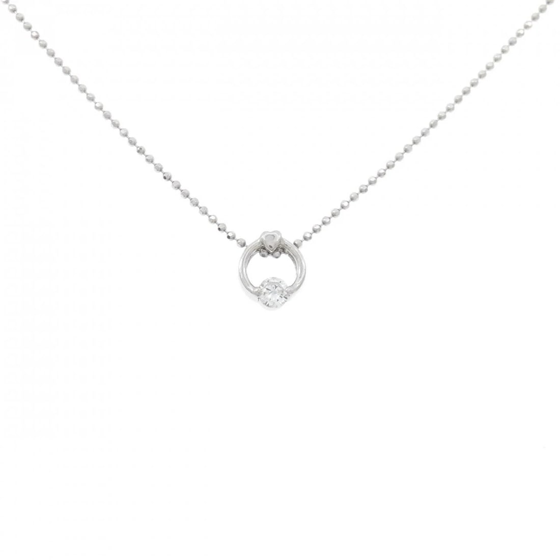 PT900/PT850 DIAMOND NECKLACE: PT900/PT850 Diamond Necklace Brand: Unbranded Type/Style: Diamond Necklace Material: PT900/PT850 Color: None Size: Actual Size Pendant length approx. x width approx.: 7.9mmx6.8mm Chain maximum width