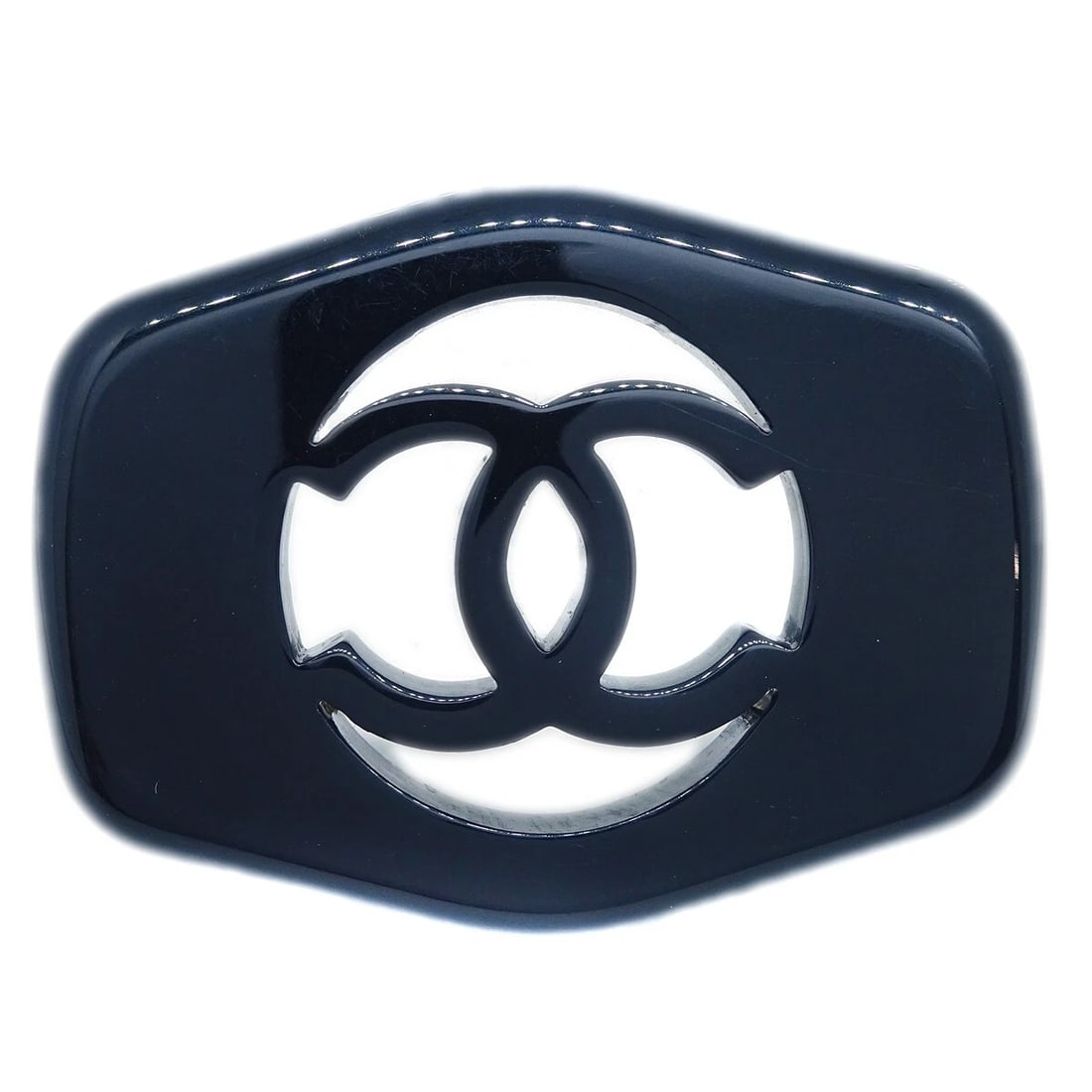 CHANEL BROOCH PIN BLACK: Chanel Brooch Pin Black Brand: CHANEL Type/Style: Brooch Material: Gold-Plated Acrylic Color: Black Size: W 5.8 x H 4.5 cm Accessories: None Accessories Notice: When purchasing pre-owned g