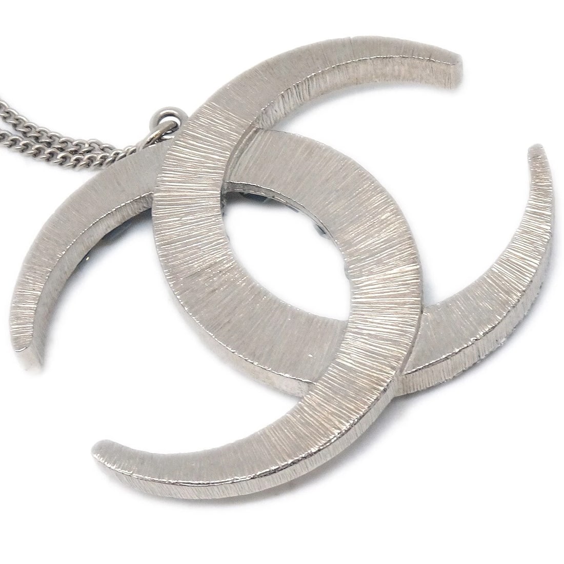 CHANEL SILVER NECKLACE PENDANT RHINESTONE - 3