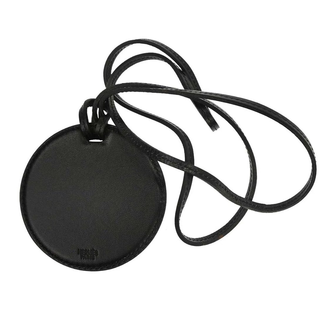 HERMES PENDANT NECKLACE BLACK BOX CALF MIRROR (1 of 5)