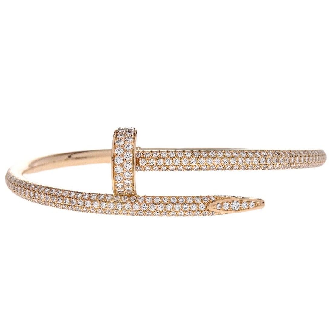 CARTIER JUSTE UN CLOU SEMI PAVE BRACELET AU750 DIAMOND JEWELRY (1 of 3)