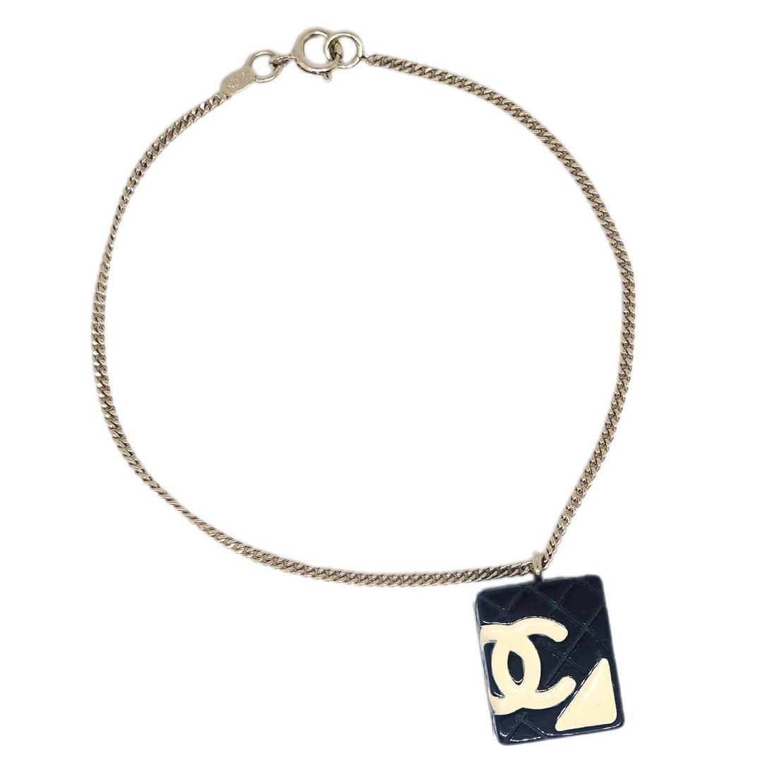 CHANEL CAMBON LIGNE BRACELET GOLD: Chanel Cambon Ligne Bracelet Gold Brand: Chanel Type/Style: Bracelet Material: Acrylic Gold Plated Color: Gold, Black, White Size: Inner circumference : 19.0 cm, Charm : W 1.5 x H 1.8 cm Accessori