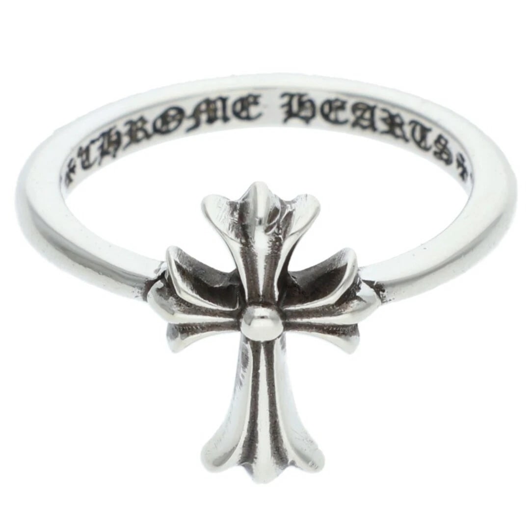 CHROME HEARTS BUBBLGM CH CRS BUBBLE GUM CROSS SILVER: Chrome Hearts Bubblgm CH Crs Bubble Gum Cross Silver Brand: Chrome Hearts Type/Style: Ring Material: 925 Silver Color: Silver Size: 2.75 - 3 US Accessories: None Accessories Notice: When purchasing