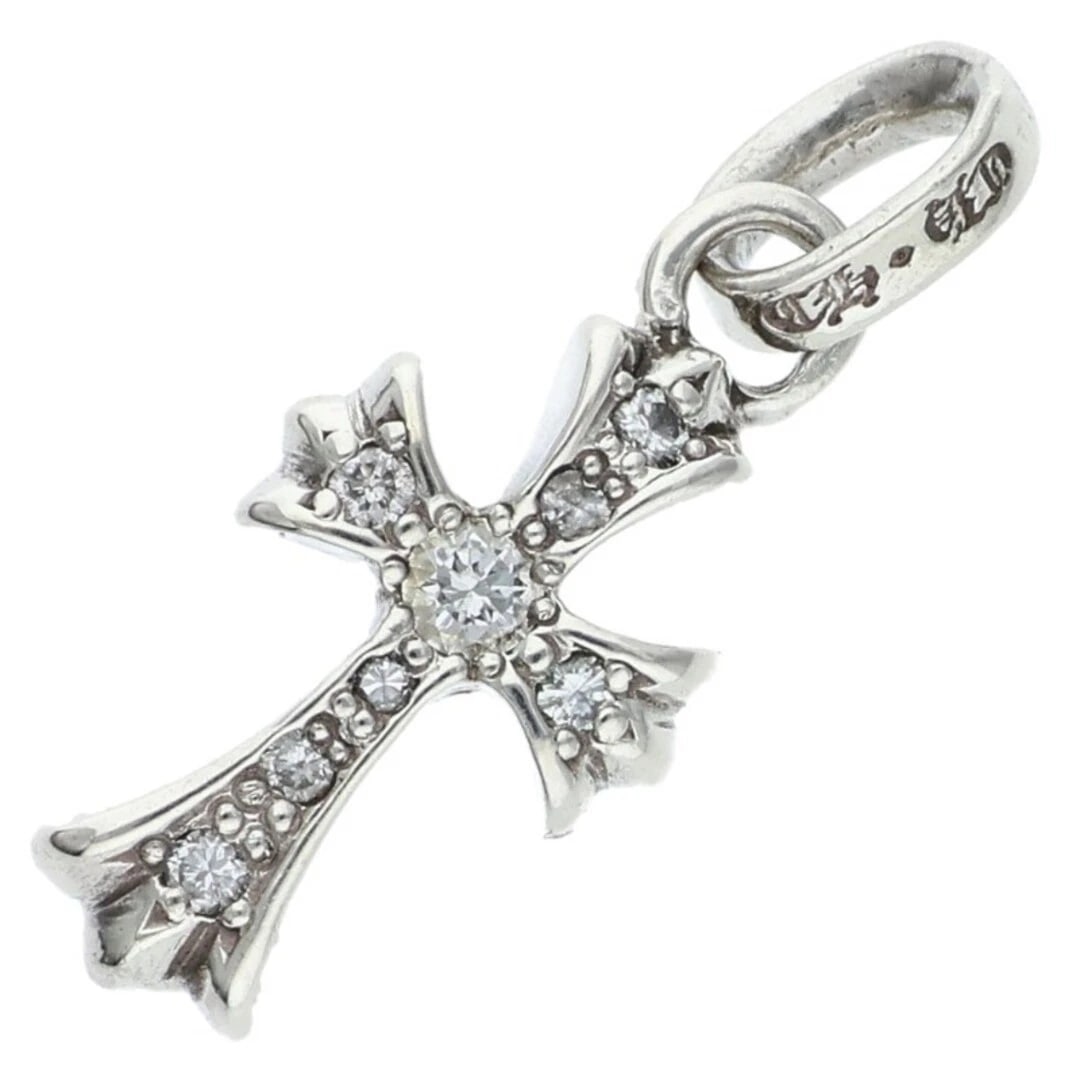 CHROME HEARTS CRS BBYFAT P DMND DIAMOND SILVER: Chrome Hearts CRS BBYFAT P DMND Diamond Silver Brand: Chrome Hearts Type/Style: Necklace Material: 925 Silver Main Stone Natural Color: Silver, Clear Size: Width 1cm, vertical 2.4cm Accessories: None