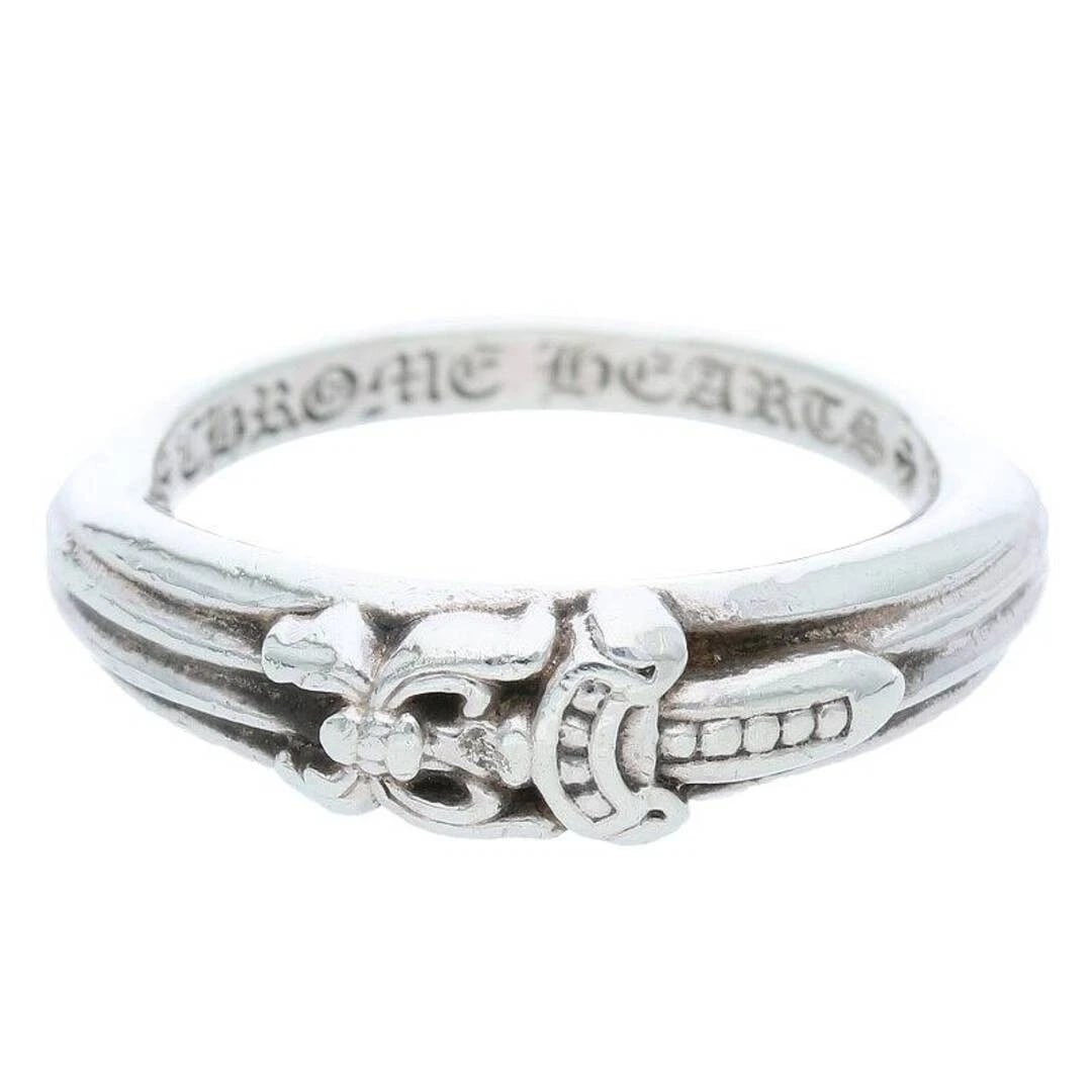 CHROME HEARTS BABY CLASSIC DAGGER SILVER RING MEN'S: Chrome Hearts BABY Classic Dagger Silver Ring Men's Brand: Chrome Hearts Type/Style: Ring Material: 925 Silver Color: Silver Size: 6.5 - 6.75 US Accessories: None Accessories Notice: When purchasing