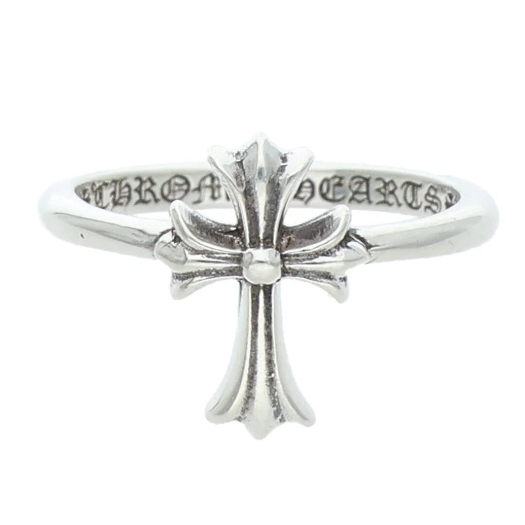 CHROME HEARTS BUBBLGM CH CRS SILVER RING MEN'S: Chrome Hearts Bubblgm CH Crs Silver Ring Men's Brand: Chrome Hearts Type/Style: Ring Material: 925 Silver Color: Silver Size: 3.25 US Accessories: None Accessories Notice: When purchasing pre-owned