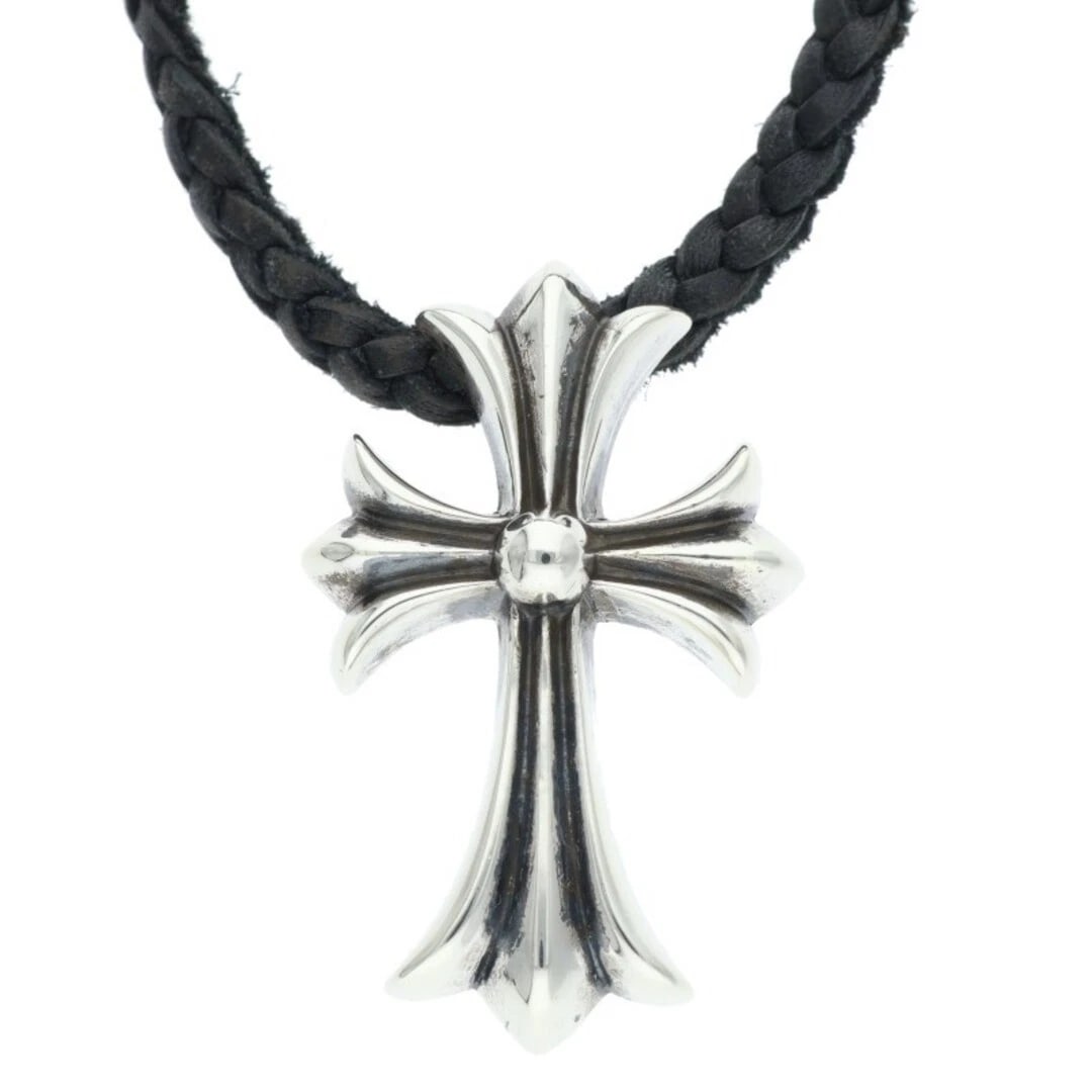 CHROME HEARTS CH CRS SML BC SILVER NECKLACE MEN'S: Chrome Hearts CH CRS SML BC Silver Necklace Men's Brand: Chrome Hearts Type/Style: Necklace Material: Sterling Silver Color: Silver, Black Size: top width 2.6cm x vertical 4.2cm, string width 0.5cm,