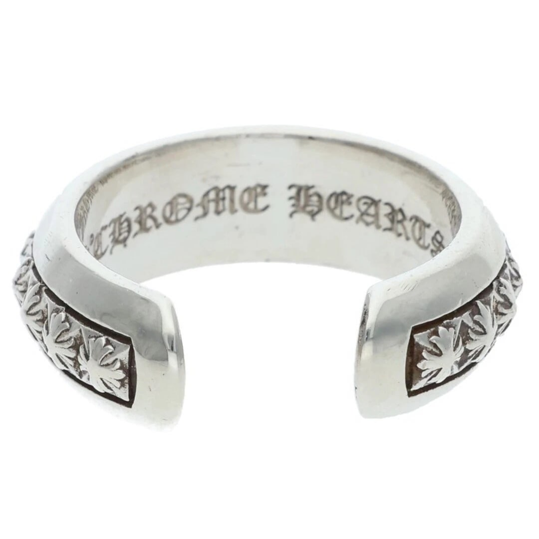 CHROME HEARTS OPEN BAND CH PLS SILVER RING MEN'S: Chrome Hearts OPEN BAND CH PLS Silver Ring Men's Brand: Chrome Hearts Type/Style: Ring Material: 925 Silver Color: Silver Size: 7.5 US Accessories: None Accessories Notice: When purchasing