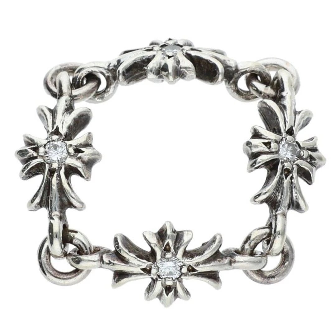 CHROME HEARTS RING TNY E CH PLS DIA DIAMOND SILVER: Chrome Hearts RING TNY E CH PLS DIA Diamond Silver Brand: Chrome Hearts Type/Style: Ring Material: 925 Silver Main Stone Natural Color: Silver, Clear Size: 5.5 - 5.75 US Accessories: None