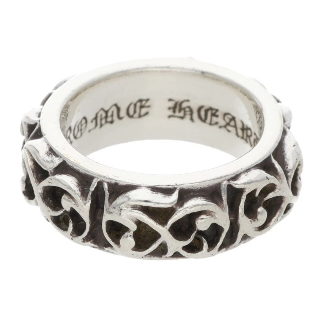 CHROME HEARTS ETRNITY VINE BAND ETERNITY SILVER RING: Chrome Hearts Etrnity Vine Band Eternity Silver Ring Brand: Chrome Hearts Type/Style: Ring Material: 925 Silver Color: Silver Size: 5.75 - 6 US Accessories: None Accessories Notice: When p
