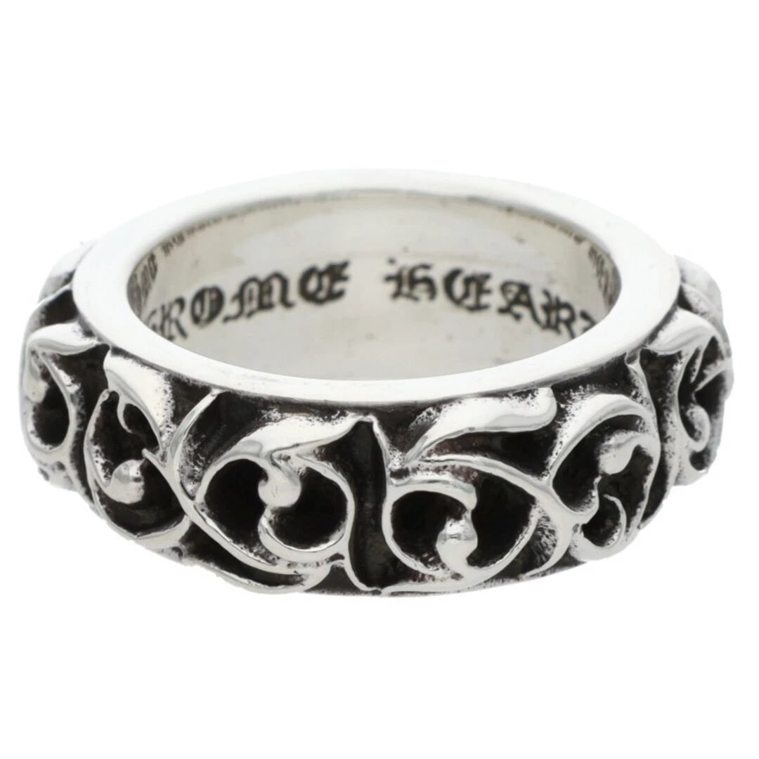 CHROME HEARTS VINE BAND ETERNITY SILVER RING MEN'S: Chrome Hearts Vine Band Eternity Silver Ring Men's Brand: Chrome Hearts Type/Style: Ring Material: 925 Silver Color: Silver Size: 5.25 - 5.5 US Accessories: None Accessories Notice: When p