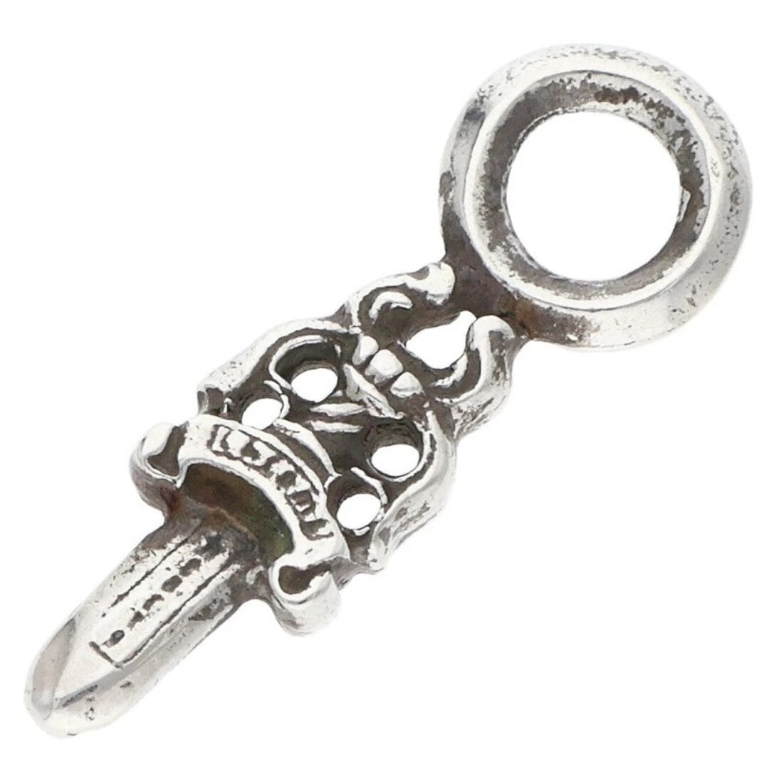 CHROME HEARTS STACK DAGGER CHARM SILVER NECKLACE: Chrome Hearts Stack Dagger Charm Silver Necklace Brand: Chrome Hearts Type/Style: Necklace Material: 925 Silver Color: Silver Size: width 0.7cm, vertical 2.1cm Accessories: None Accessories Notice:
