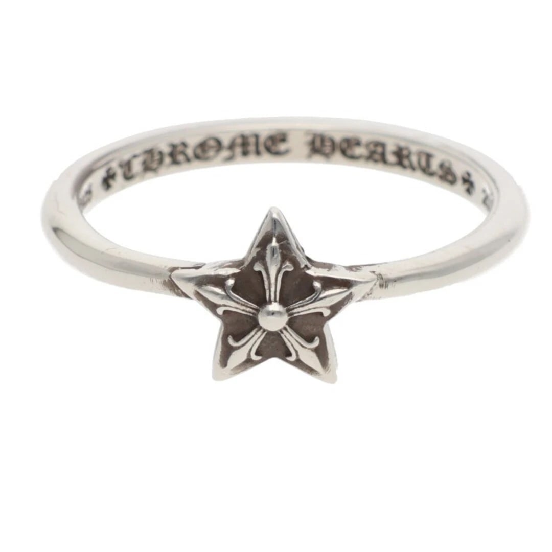 CHROME HEARTS BUBBLGM STAR SILVER RING MEN'S: Chrome Hearts BUBBLGM STAR Silver Ring Men's Brand: Chrome Hearts Type/Style: Ring Material: 925 Silver Color: Silver Size: 5.5 - 5.75 US Accessories: None Accessories Notice: When purchasing