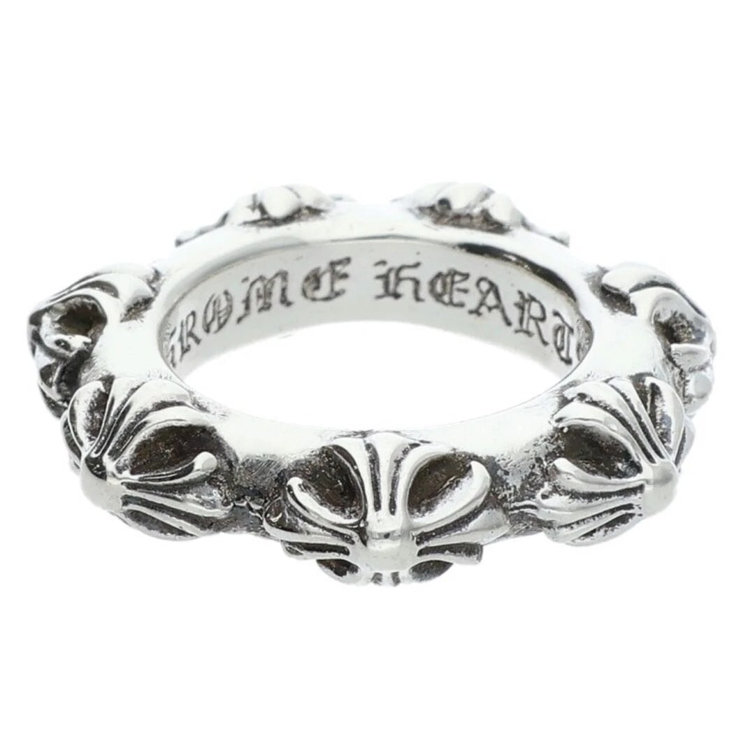 CHROME HEARTS CROSS BAND SILVER RING MEN'S: Chrome Hearts CROSS BAND Silver Ring Men's Brand: Chrome Hearts Type/Style: Ring Material: 925 Silver Color: Silver Size: 3.25 US Accessories: None Accessories Notice: When purchasing pre-owned