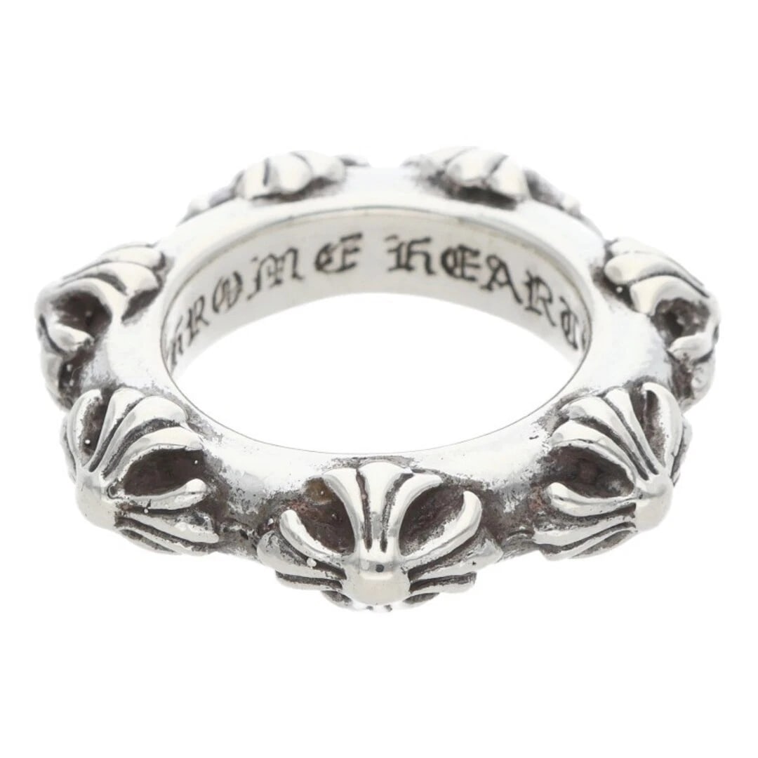 CHROME HEARTS CROSS BAND SILVER RING MENS: Chrome Hearts Cross Band Silver Ring Mens Brand: Chrome Hearts Type/Style: Ring Material: 925 Silver Color: Silver Size: 3.75 US Accessories: None Accessories Notice: When purchasing pre-o