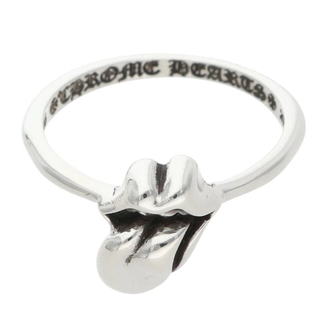 CHROME HEARTS BUBBLGM LT LIP AND TAN SILVER RING: Chrome Hearts Bubblgm LT Lip and Tan Silver Ring Brand: Chrome Hearts Type/Style: Ring Material: 925 Silver Color: Silver Size: 4.75 - 5 US Accessories: None Accessories Notice: When purchasing