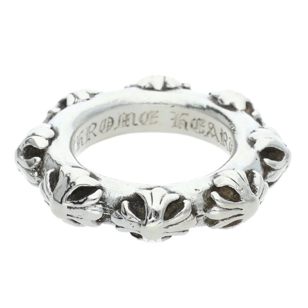 CHROME HEARTS CROSS BAND SILVER RING MEN'S: Chrome Hearts CROSS BAND Silver Ring Men's Brand: Chrome Hearts Type/Style: Ring Material: 925 Silver Color: Silver Size: 5 - 5.25 US Accessories: None Accessories Notice: When purchasing