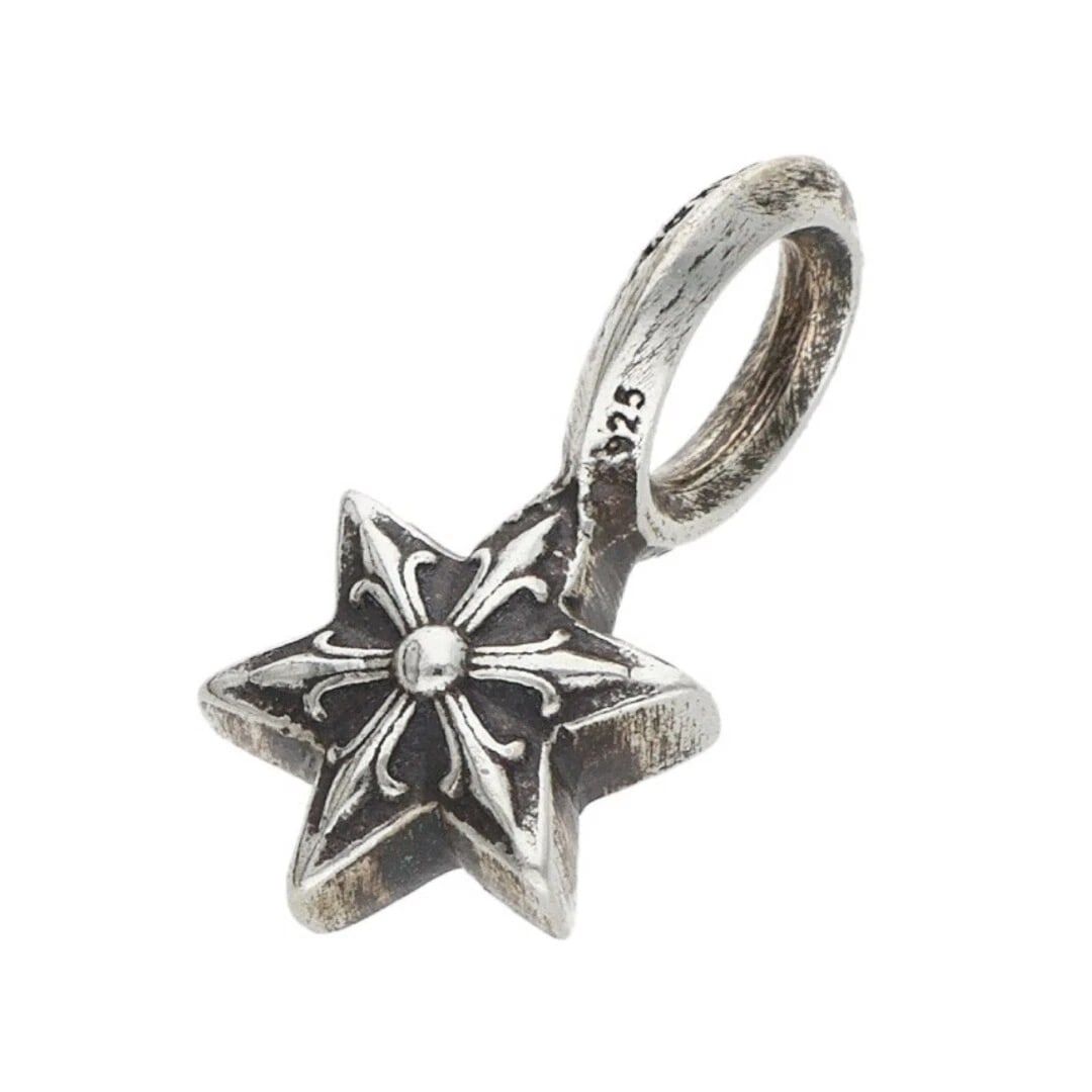 CHROME HEARTS STACK STAR CHARM SILVER NECKLACE - 2