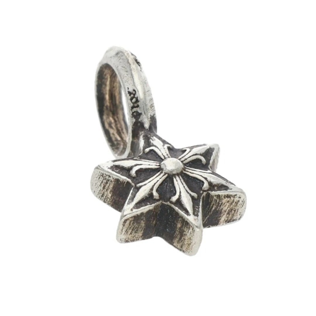 CHROME HEARTS STACK STAR CHARM SILVER NECKLACE - 5