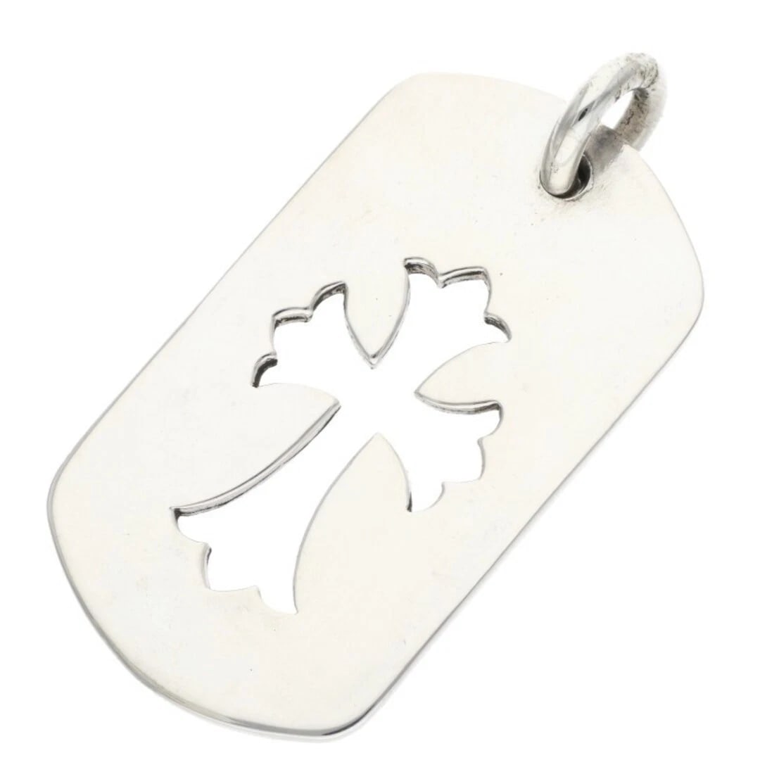 CHROME HEARTS D TAG LRG CO CRS CUTOUT CROSS NECKLACE: Chrome Hearts D TAG LRG CO CRS Cutout Cross Necklace Brand: Chrome Hearts Type/Style: Necklace Material: 925 Silver Color: Silver Size: Width 2.7cm, vertical 5.5cm Accessories: None Access