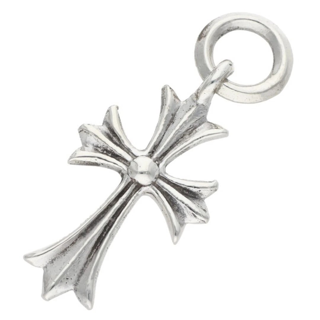 CHROME HEARTS TINY CH CROSS CHARM SILVER NECKLACE: Chrome Hearts TINY CH CROSS Charm Silver Necklace Brand: Chrome Hearts Type/Style: Necklace Material: 925 Silver Color: Silver Size: Width 1.7cm, Vertical 3.8cm Accessories: None Accessori