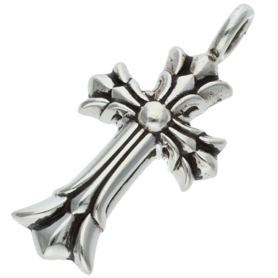 CHROME HEARTS DBL CH CRS DOUBLE CROSS SILVER NECKLACE: Chrome Hearts DBL CH CRS Double Cross Silver Necklace Brand: Chrome Hearts Type/Style: Necklace Material: 925 Silver Color: Silver Size: Width 1.6cm, vertical 3.3cm Accessories: None Acces