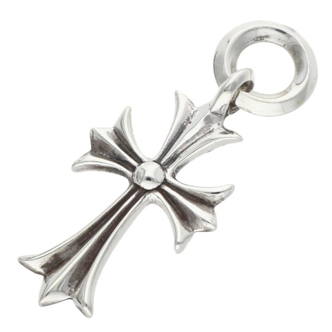 CHROME HEARTS TINY CH CROSS CHARM SILVER NECKLACE: Chrome Hearts TINY CH CROSS Charm Silver Necklace Brand: Chrome Hearts Type/Style: Necklace Material: 925 Silver Color: Silver Size: Width 1.7cm, vertical 3.8cm Accessories: None Accessori