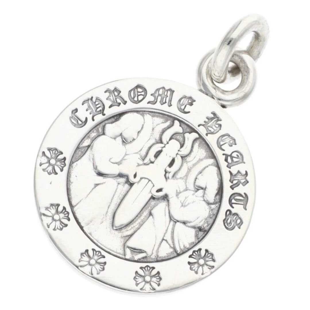 CHROME HEARTS CHRM ANGL MDL V2 SILVER NECKLACE: Chrome Hearts CHRM ANGL MDL V2 Silver Necklace Brand: Chrome Hearts Type/Style: Necklace Material: 925 Silver Color: Silver Size: Width 2cm, vertical 2.9cm Accessories: None Accessories No