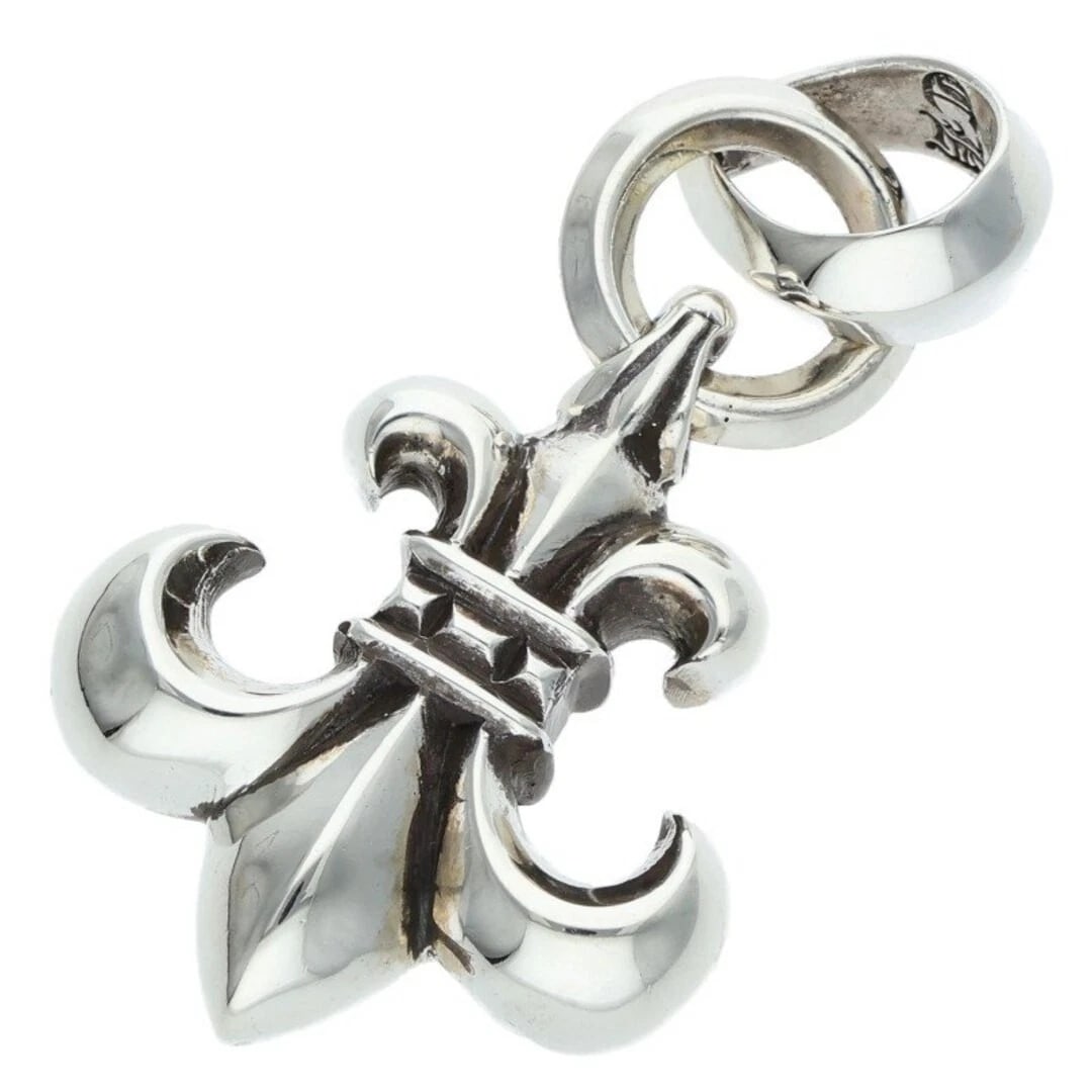 CHROME HEARTS BS FLUER W BALE F PENDANT BAIL NECKLACE: Chrome Hearts BS Fluer w BALE F pendant bail necklace Brand: Chrome Hearts Type/Style: Necklace Material: 925 Silver Color: Silver Size: Width 2.7cm, vertical 5.1cm Accessories: None Acces