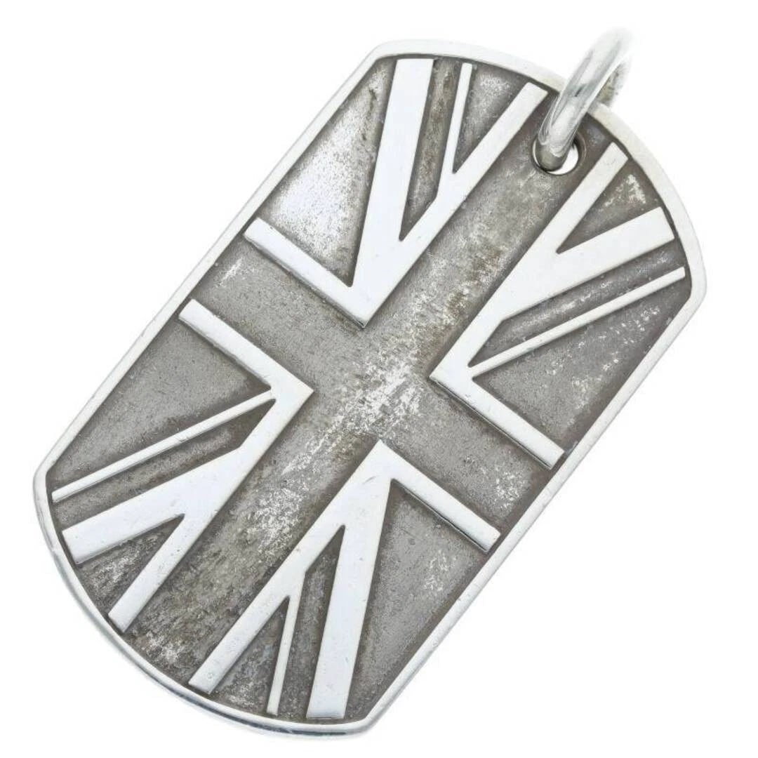CHROME HEARTS D TAG LRG LARGE DOG UNION JACK NECKLACE (1 of 2)