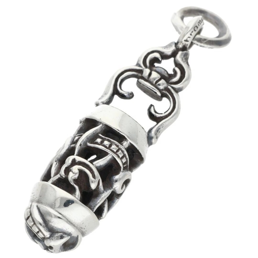 CHROME HEARTS CELTIC ROLLER PENDANT SILVER NECKLACE: Chrome Hearts CELTIC ROLLER Pendant Silver Necklace Brand: Chrome Hearts Type/Style: Necklace Material: 925 Silver Color: Silver Size: Width 1.3cm, vertical 5.3cm Accessories: None Accesso