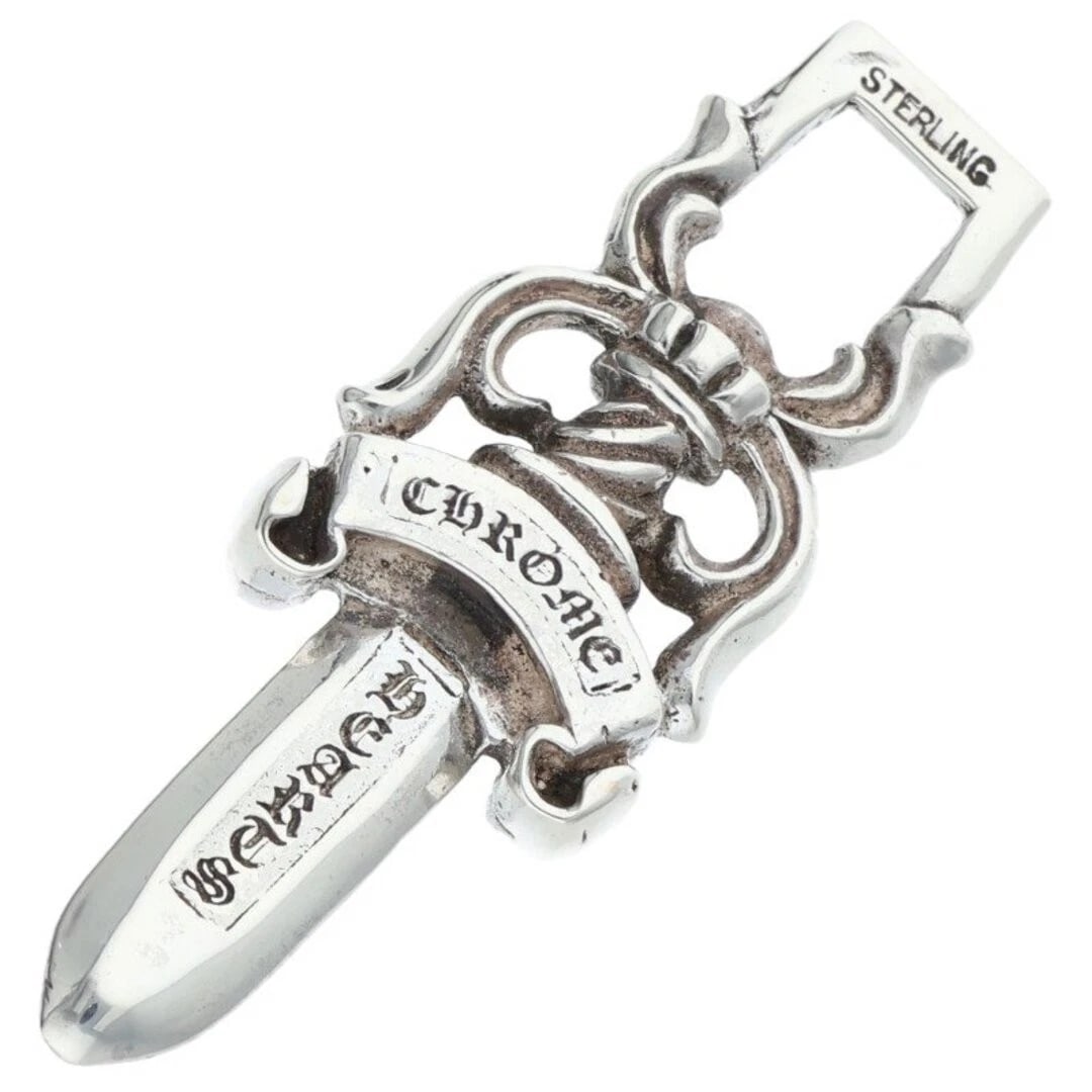 CHROME HEARTS DAGGER PENDANT SILVER NECKLACE: chrome hearts DAGGER pendant silver necklace Brand: Chrome Hearts Type/Style: Necklace Material: Color: Silver Size: Width 1.6cm, vertical 4.5cm Accessories: None Accessories Notice: When