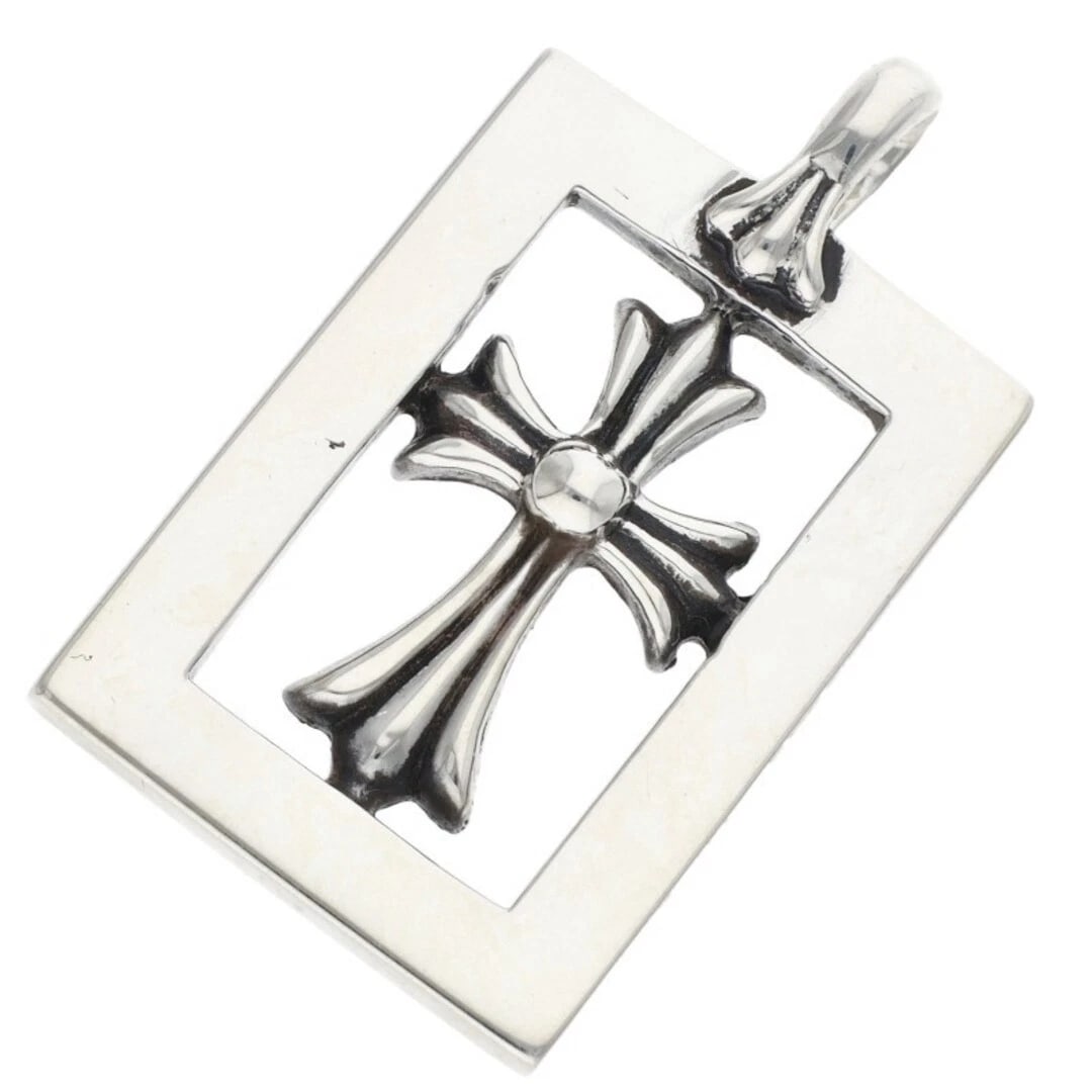 CHROME HEARTS FRMD OPN BBYFAT SILVER NECKLACE: Chrome Hearts FRMD OPN BBYFAT Silver Necklace Brand: Chrome Hearts Type/Style: Necklace Material: 925 Silver Color: Silver Size: Width 1.6cm, vertical 2.7cm Accessories: None Accessories Notice: When